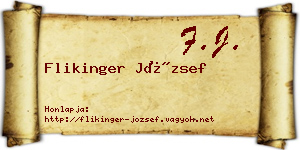 Flikinger József névjegykártya